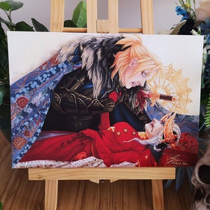 FE3H アートプリント | 血と誓い | ファイアーエムブレム 風花雪月 ディミトリとエーデルガルトのファンアート
