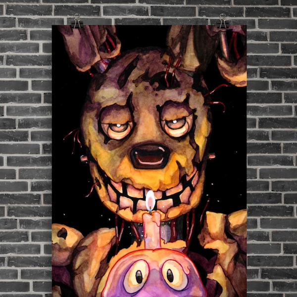 Poster Springtrap grand format « Celebrate » de la FNAF