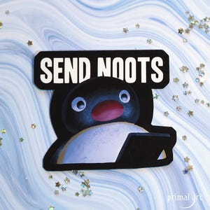 Pingu send noots sticker | glossy vinyl