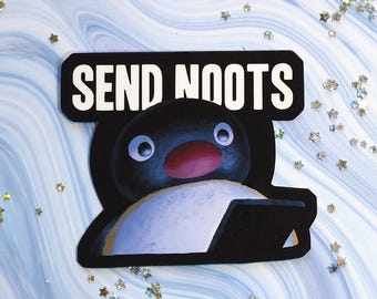 Pingu send noots sticker | glossy vinyl