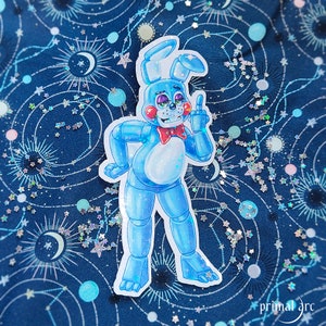 Toy Bonnie-sticker | Vijf nachten bij Freddy's | holografische vinylsticker