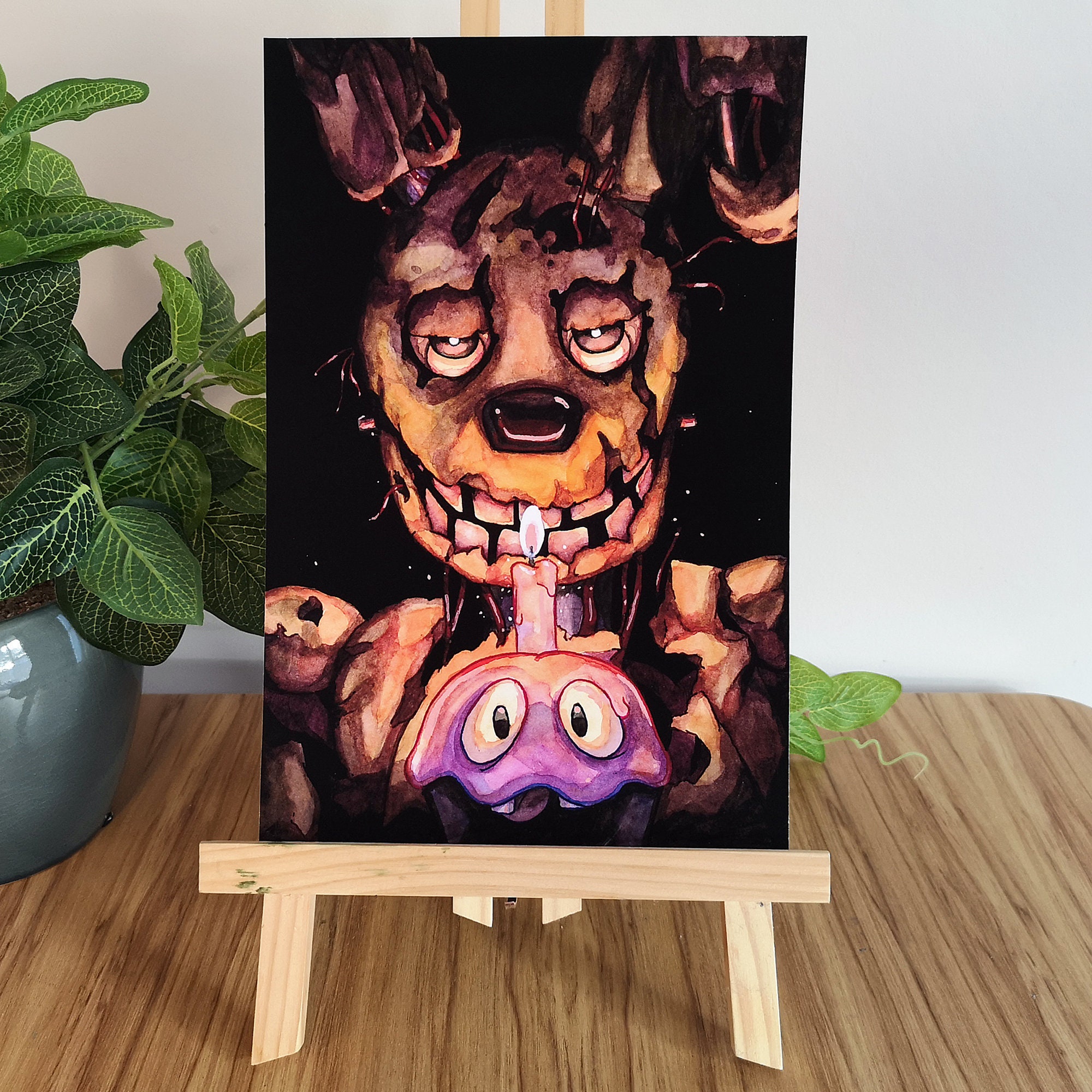 Five Nights at Freddy's - Celebrate Wall Poster with Wooden