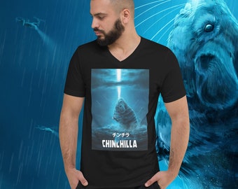 Funny 'Chinzilla' Tee | Unisex Short Sleeve V-Neck T-Shirt