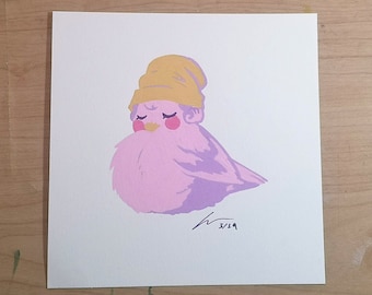 Tweet Dreams | Sleepy bird paint marker drawing