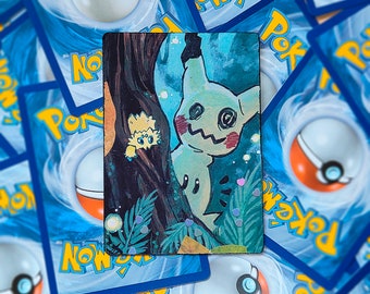 Printed custom Pokemon card | Mimikyu and Joltik mini print