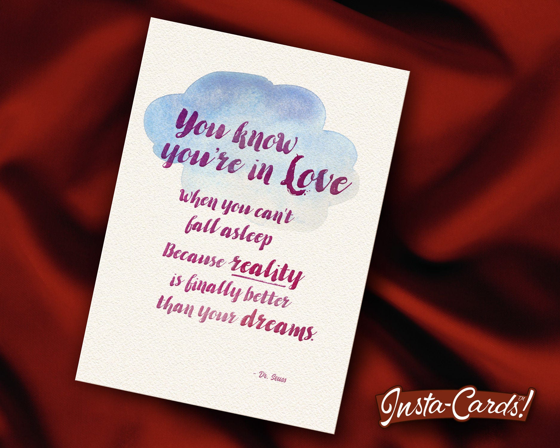 Instacard Printable Greeting Card Love You Know Etsy