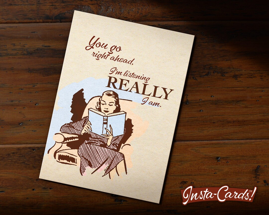 Instacard Printable Greeting Card I'm Listening Fun Etsy
