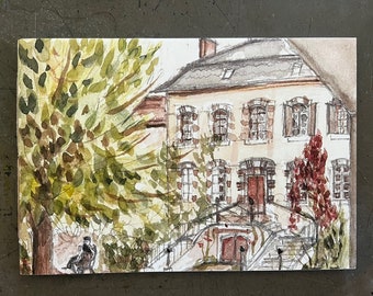 monastery courtyard notebook, france