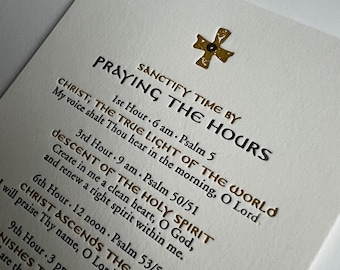 praying the hours, letterpress prayer card by poustinia press