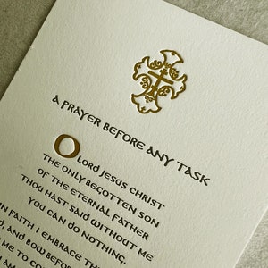 NOUVEAU* une prière pour n'importe quelle tâche, carte de prière typographique par poustinia press