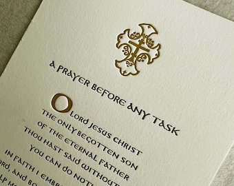 NEW* a prayer for any task, letterpress prayer card