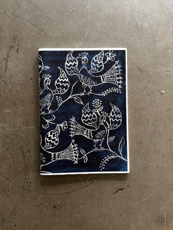French Monastery Indigo Fancy Bird Journal