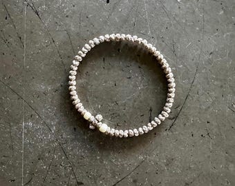 taupe beige komboskini prayer rope with cream bead
