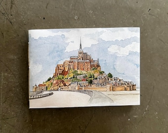 フランス、ノルマンディーのモン・サン・ミシェルの絵画、修道院の