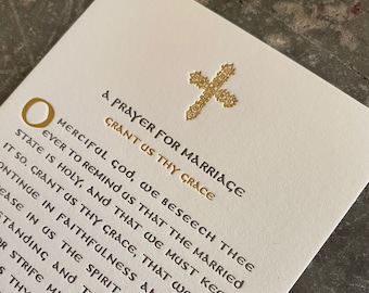 a prayer for marriage, letterpress prayer card by poustinia press