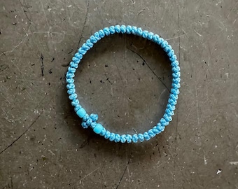 light blue komboskini prayer rope with blue bead