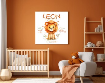 Nursery picture personalized lion