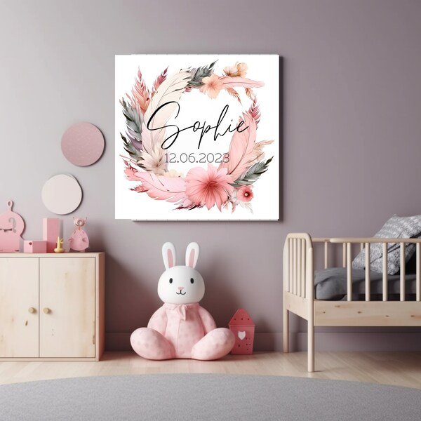 Baby Bild mit Namen, Baby Geschenk personalisiert