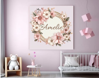 Personalized baby mural with name, baby gift