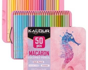 Kalour 50 lápices de colores pastel con caja