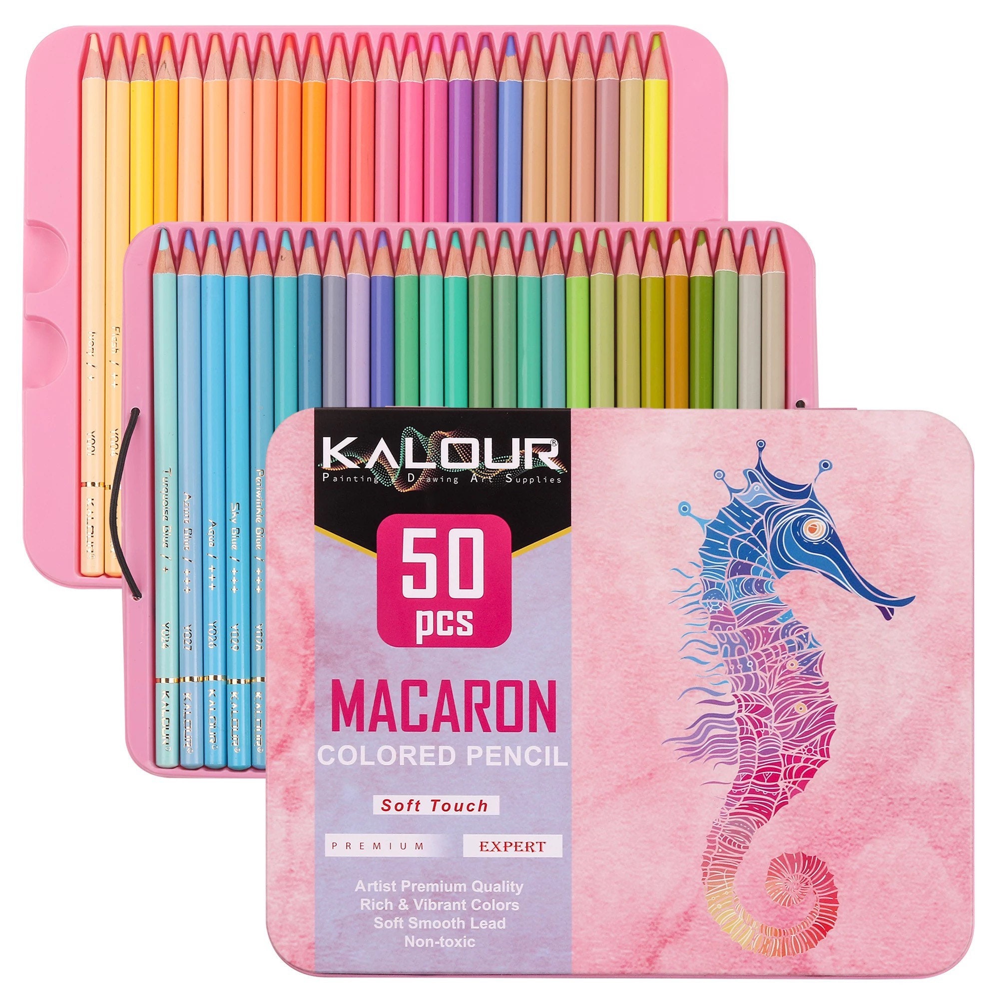 KALOUR 180 Colored Pencil Set for Adults Artists kids- 3.3mm Rich Pigment  Sof