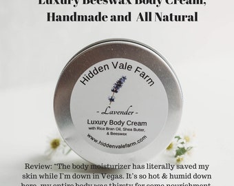 Beeswax Luxury Soft  Body Moisturizer, 100% Natural, Handmade, perfect for all skin types