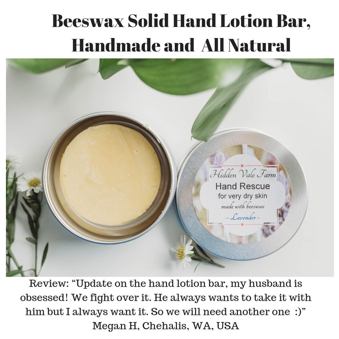 Beeswax Solid Hand Lotion Bar First Aid for Very Dry Hands Etsy