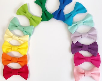 Cotton hair bow (19 colour options) /clip / bobble / nylon hairband