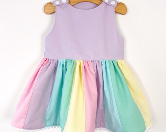 girls rainbow dress uk