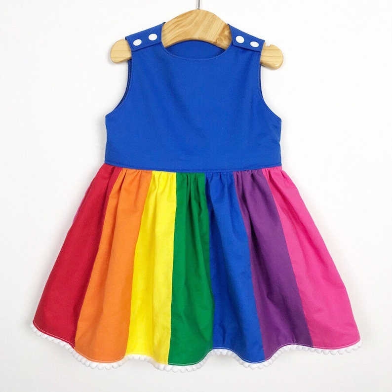 Rainbow Party Dress / Birthday Dress / Party Frock / Colourful Etsy
