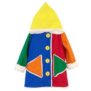 Rainbow coat / luxury cuddly lined / colourful / Mulicoloured
