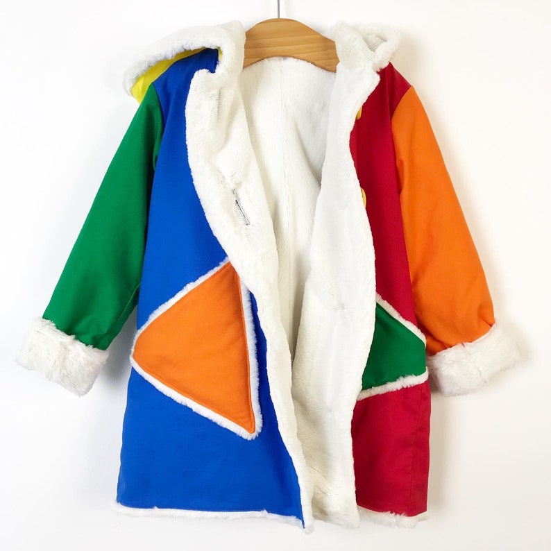 Rainbow coat / luxury cuddly lined / colourful / Mulicoloured image 2