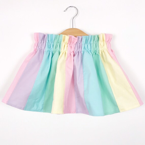 Pastel Rainbow Skirt Striped Colourful Unicorn Etsy