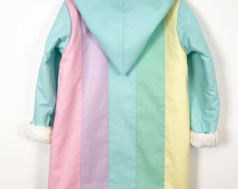 Pastel rainbow coat / choice of colours / cosy coat