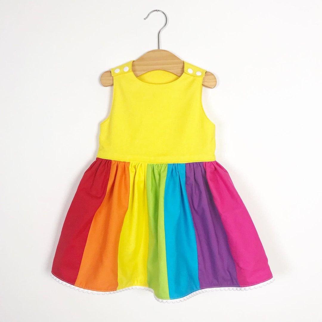 Rainbow Party Dress / Birthday Dress / Party Frock / Colourful Etsy
