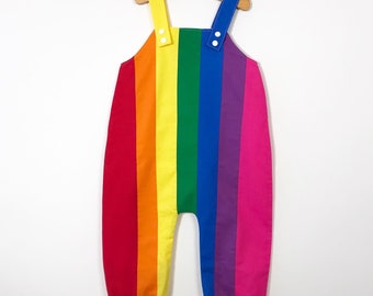 Colourful dungarees / rainbow / unicorn / overalls / short dungarees /bright