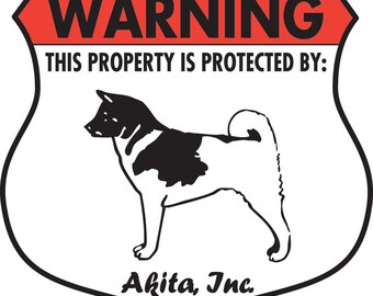 dog paw shaped heart vinyl car sticker decal I Love my Akita Inu