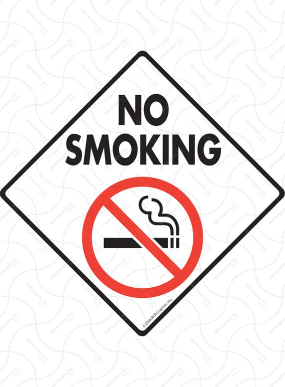 24" x 6" "No Smoking" Sign Powder Coated and Embossed 