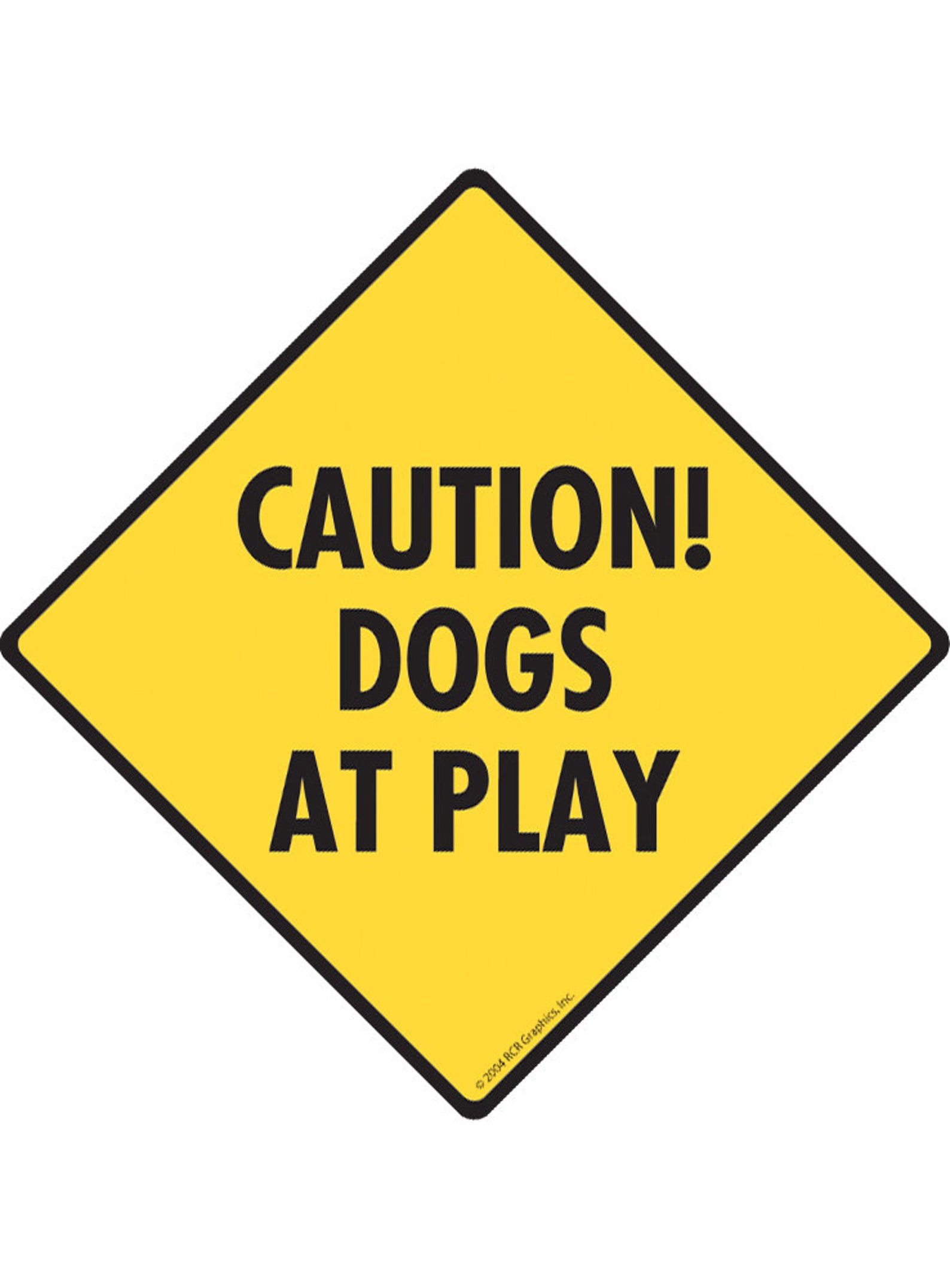 Caution Dogs at Play Aluminum Dog Sign and Sticker | Etsy