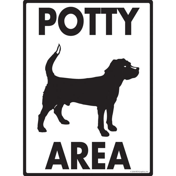 Potty Area Sign - Dog Standing Potty Area Yard Exterior Rust Free Aluminum Sign Weatherproof & UV Protected - 9 x 12