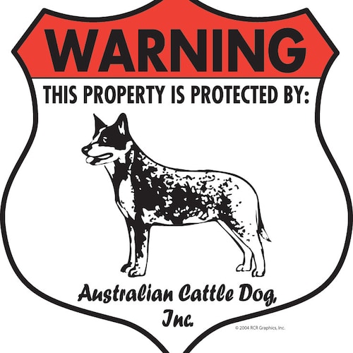 Warning 7" x 8" Badge Shiba Inu Property Protected Aluminum Dog Sign 