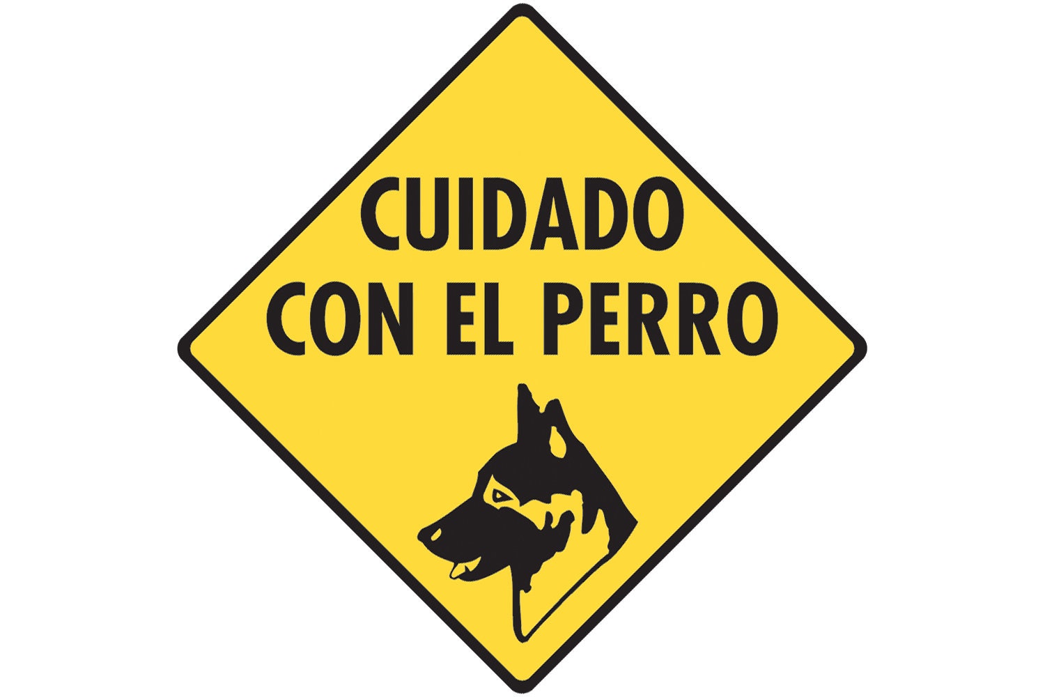 Cuidado Con el Perro (Spanish Beware of Dog) Aluminum Dog Sign or Vinyl  Sticker
