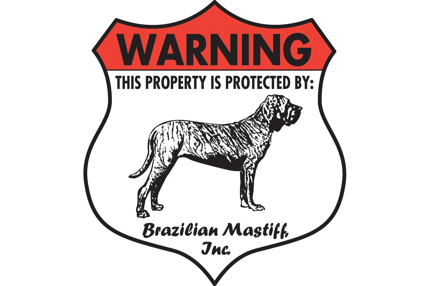  FILA Brasileiro Security Sign Area Patrolled Brazil