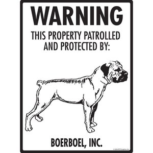 Achtung! &quot;Boerboel - &quot;&quot;Protty Protected and Beware&quot;&quot; Aluminium Hundeschild - 9 &quot;x 12&quot;