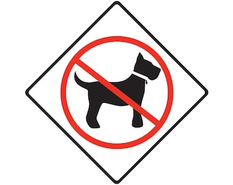 No Dogs Allowed with Symbol Yard Sign - Exterior Rust Free Aluminum Sign or Vinyl Sticker Weatherproof & UV Protected - 6 x 6 or 12 x 12