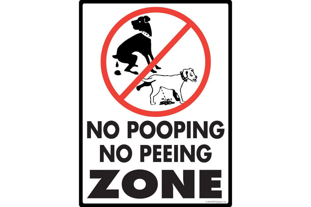 ブリキ看板 20×30㎝ 犬 いぬ 警告 NO POOP ＆ PEE ZONE うんちと