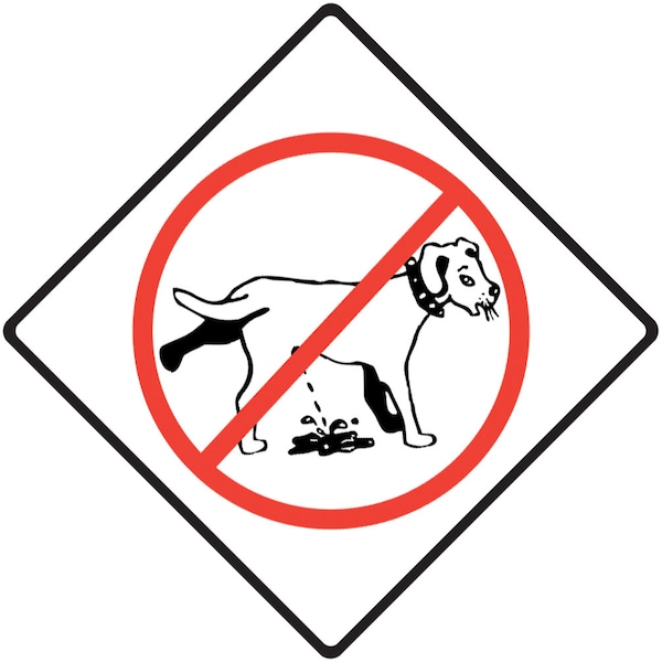 No Dog Peeing Exterior Rust Free No Dog Peeing Aluminum Sign or Vinyl Sticker Weatherproof & UV Protected - 6 x 6 or 12 x 12