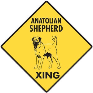 Warning! Anatolian Shepherd Xing Aluminum Dog Sign or Vinyl Sticker