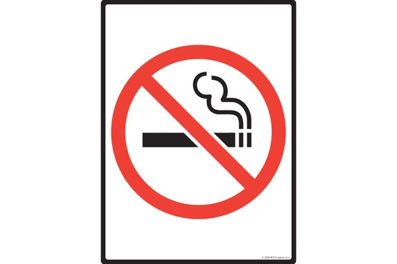 cigarette symbol text Warning! No Smoking Cigarettes With Symbol Aluminum Sign - 9