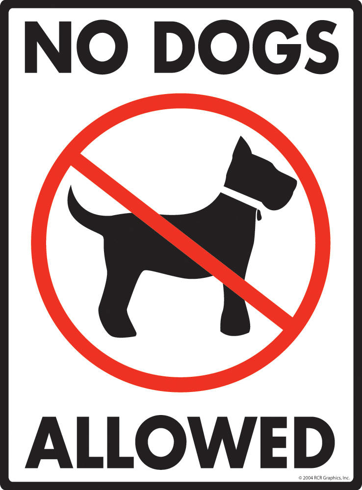 No Dogs Allowed Aluminum Dog Sign 9 x 12 Etsy